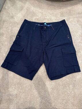 Tommy Bahama Navy Cargo Shorts with Flap Pockets. Like new. Size 34